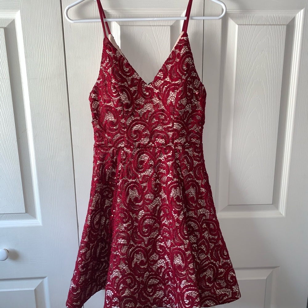 Maroon Winter Formal Dress